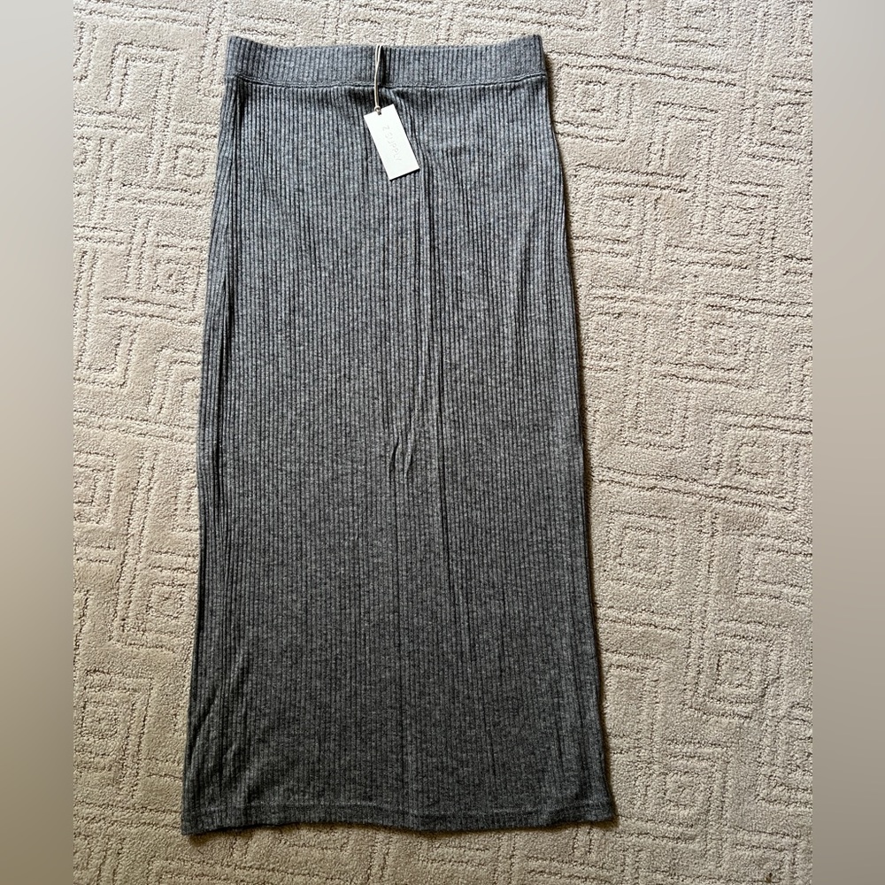 Z Supply Charcoal Ribbed Pencil Skirt